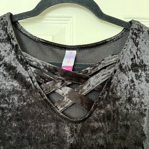 Black velvet body suit